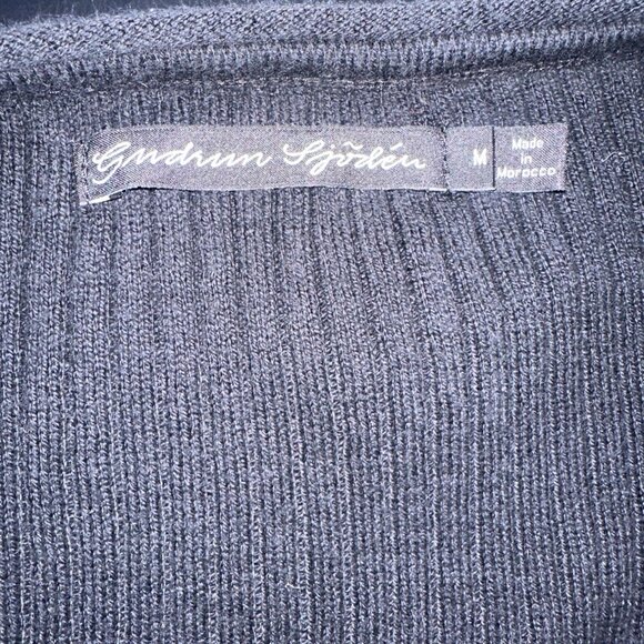 Gudrun Sjoden Womens Black Ribbed Button-Up Cardigan Med Organic Cotton - Picture 2 of 8